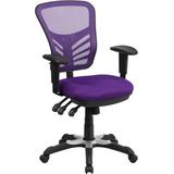 Flash Furniture Mid-Back Purple Mesh Swivel Task Chair with Triple Paddle Control, HL-0001-PUR-GG, H screenshot. Chairs directory of Office Furniture.