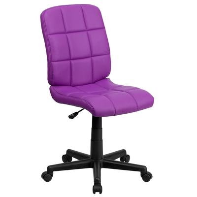 Flash Furniture Mid-Back Purple Quilted Vinyl Swivel Task Chair, GO-1691-1-PUR-GG, GO 1691 1 PUR GG,