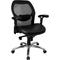 Flash Furniture Mid-Back Super Mesh Office Chair With Black Italian Leather Seat