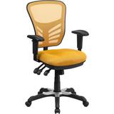 Flash Furniture Mid-Back Yellow-Orange Mesh Swivel Task Chair with Triple Paddle Control, HL-0001-YE screenshot. Chairs directory of Office Furniture.