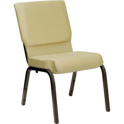 Flash Furniture Wide Beige Patterned Stacking Church Chair