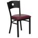 Flash Furniture XUDG60119CIRBURVGG Hercules Black Circle Back Metal Restaurant Chair with Burgundy V