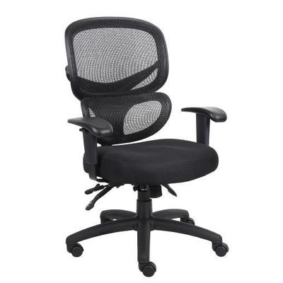 Boss Office Products Boss - High Back Contemporary Mesh Back Ergonomic Chair With Fabric Seat