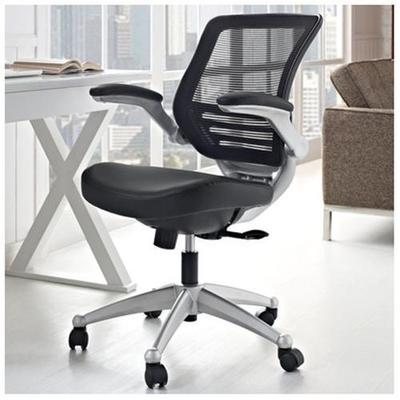 Modway Edge Mid-Back Mesh Office Chair with Arms, Black