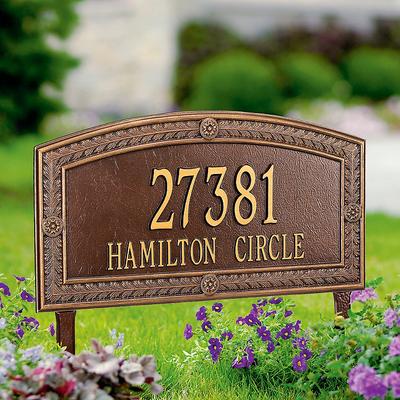 Hamilton Address Plaques - Lawn Plaque, Black Lawn Plaque, Estate - Frontgate