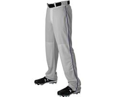 Don Alleson Adult Relaxed Fit Open Bottom Baseball Pants W/ Braid - Grey/Purple - 2X-Large