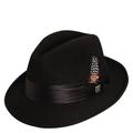 Stacy Adams Men's Wool Felt Fedora Black Size L