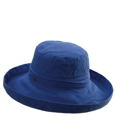 Scala Collezione Women's Cotton Big Brim Hat Royal Blue Size One Size