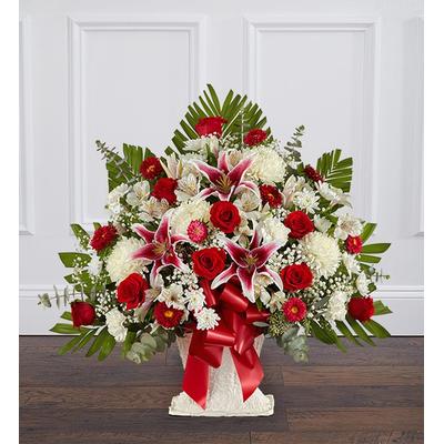 1-800-Flowers Flower Delivery Red Rose & Lily Floor Basket Medium | Happiness Delivered To Their Door