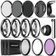 NEEWER 52mm ND/CPL/UV/FLD/Close Up Filter and Lens Accessories Kit with ND2 ND4 ND8, Close Up Filters(+1/+2/+4/+10), Tulip Lens Hood, Collapsible Rubber Lens Hood, Lens Cap, Filter Pouch