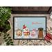 The Holiday Aisle® Catwell Merry Christmas Carolers Mastiff Non-Slip Outdoor Door Mat Rubber | 18 W x 27 D in | Wayfair