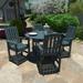 Lark Manor™ Arbnora 4-Person 48" Round, Counter-Height Outdoor Dining Set Plastic in Blue | Wayfair THRE8602 32013597