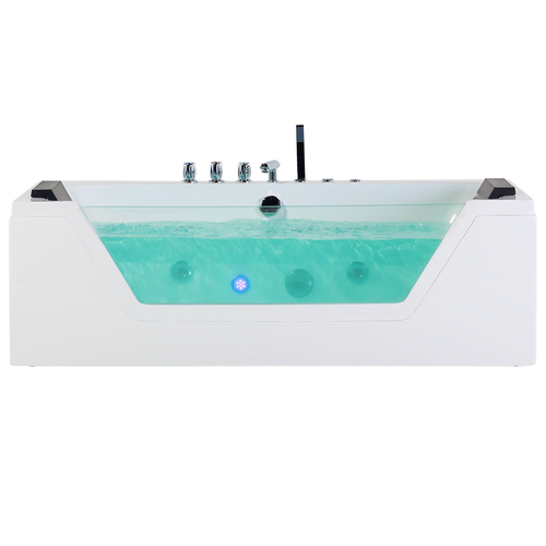Whirlpool-Badewanne Weiß 170 x 80 cm Sanitäracryl Modern