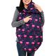 BundleBean - Babywearing All-Weather Waterproof Sling and Baby Carrier Cover (Navy Flamingo) - Rain Cover with Fleece Lining, Universal Fit, Fits Front & Back Carriers, Protection from Rain & Wind