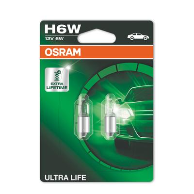 OSRAM H6W Ultra Life 6W (2 Stk.) Glühlampe, Rückfahrleuchte,Glühlampe, Kennzeichenleuchte,Glühlampe, Park-/Positionsleuc