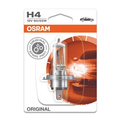 OSRAM H4 Original 60/55W (1 Stk.) Glühlampe, Fernscheinwerfer,Glühlampe, Nebelscheinwerfer,Glühlampe, Hauptscheinwerfer 