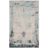 Blue Rectangle 6'7" x 9'2" Area Rug - Wrought Studio™ Sarvis Vintage Performance Abstract Rug 79.0 x 0.5 in Polyester/Cotton | Wayfair