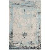 Blue Rectangle 4' x 6' Area Rug - Wrought Studio™ Sarvis Vintage Performance Abstract Rug 48.0 x 0.5 in Polyester/Cotton | Wayfair