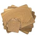 Set of 4 Placemats & 4 Coasters - Wooden Oak Veneer