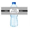 Happy Birthday Black Party Decoration 15ct Water Bottle Labels Stickers