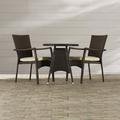 Wade Logan® Arturas Round 2 - Person 26" Long Bistro Set w/ Cushions Wicker/Rattan in Brown | 28.5 H x 26 W x 26 D in | Outdoor Furniture | Wayfair