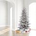 The Holiday Aisle® Slim 7.5' Fir Artificial Christmas Tree w/ 700 Multi-Colored Lights, Metal in White | 90 H x 50 W in | Wayfair HLDY4163 32576671