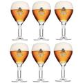 Leffe Glasses - Set of 6 Glasses - 33 cl per Glass - Official Goblet Large Stem - Perfect for Drinking Blonde, Brown, Ruby, Double, Triple + 6 Beer Mats