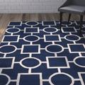 White 0.63 in Area Rug - Ebern Designs Teresita Ellicott Hand-Tufted Wool Blue/Ivory Area Rug Wool | 0.63 D in | Wayfair VKGL5201 32900214