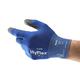 Ansell HyFlex 11-618 Thin Work Gloves, Stretch Fit Nylon Liner with Abrasion Resistant PU Coating, Industrial Safety Gloves for Precision Handling, DIY and Mechanics, Blue, Size M (12 Pairs)