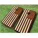 AJJ Cornhole 2' x 4' Stained US Flag Solid Wood Cornhole Set w/ Bags Manufactured Wood in Red/Yellow | 12 H x 24 W x 48 D in | Wayfair