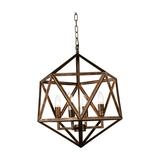 CWI Lighting Amazon 4 Light Up Farmhouse Metal Pendant in Antique Forged Copper