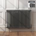 iBathUK | 600 x 830 Traditional Cast Iron Anthracite Double Panel Horizontal Radiator