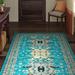 Blue 96 x 0.33 in Area Rug - Bungalow Rose Eesi Oriental Turquoise Area Rug Polypropylene | 96 W x 0.33 D in | Wayfair WDMG6787 33252954