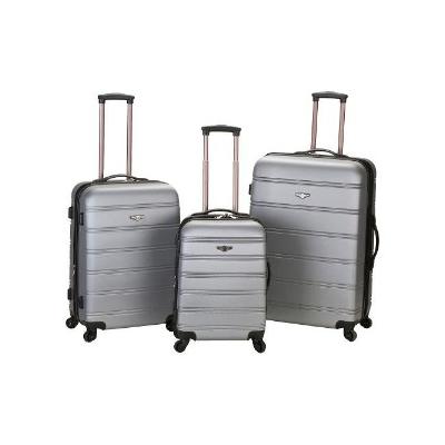Melbourne 3 Piece Expandable ABS Spinner Luggage Set - Silver