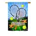 Breeze Decor Tennis 2-Sided Polyester House/Garden Flag Metal in Blue/Green/Yellow | 40 H x 28 W in | Wayfair BD-SP-H-109002-IP-BO-DS02-US