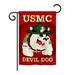 Breeze Decor Devil Dog 2-Sided Polyester House Flag Metal in Green/Orange/Red | 40 H x 28 W in | Wayfair BD-MI-H-108052-IP-BO-DS02-US