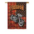 Breeze Decor Americana Motorcycle 2-Sided Polyester House Flag Metal in Black/Orange/Red | 40 H x 28 W in | Wayfair BD-PA-H-111001-IP-BO-DS02-US