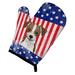 Caroline's Treasures American Flag & Jack Russell Terrier Oven Mitt Polyester in Blue/Red | 8.5 W in | Wayfair BB2132OVMT