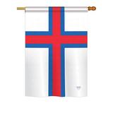 Breeze Decor Faroe Islands 2-Sided Polyester House/Garden Flag in Blue/Red | 18.5 H x 13 W in | Wayfair BD-CY-G-108376-IP-BO-DS02-US