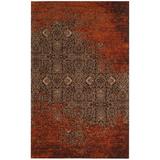 Brown 27 x 0.25 in Indoor Area Rug - World Menagerie Anwick Abstract Rust/Area Rug Polyester/Polypropylene | 27 W x 0.25 D in | Wayfair