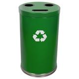 Witt Metal Recycling Multi Compartment Recycling Bin Stainless Steel in Green | 32 H x 15 W x 15 D in | Wayfair 18RTGN