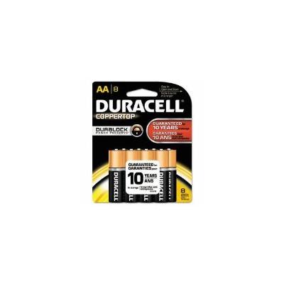 Alkaline Batteries with Duralock Power Preserve Technology, AA, 8/Pack (DURMN1500B8Z)