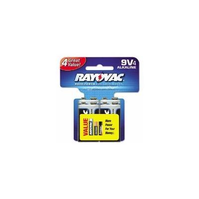 Rayovac Alkaline Batteries, 9V, 4/Pack (RAYA16044CTF2)