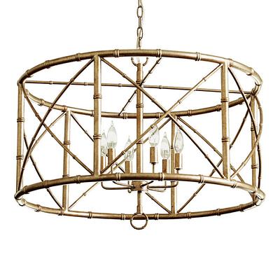 Bamboo 6-Light Chandelier - Champagne - Ballard Designs