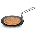 Futura Hard Anodised Concave Tava Griddle, 8-Inch, 4.06mm with Steel Handle