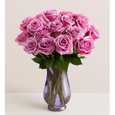 1-800-Flowers Flower Delivery Passion For Purple Roses 24 Stems W/ Purple Vase | Happiness Delivered To Their Door