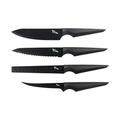 Edge of Belgravia Precision Essential Chef Knife Set (4pc) - Ergonomic Rubber Coated Grip ¦ Light to Hold ¦ Non-Stick Coated Blades