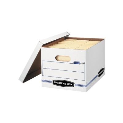 Stor/File Storage Box, Letter/Legal, Lift-off Lid, White/Blue, 12/Carton