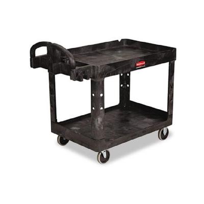 Rubbermaid Commercial Service/Utility Cart, Two-Shelf, Black