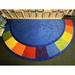 Blue 72 x 0.25 in Area Rug - Kid Carpet Colors Half Circle Rug Nylon | 72 W x 0.25 D in | Wayfair FE821-43A